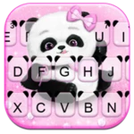 pink girly panda keyboard them android application logo